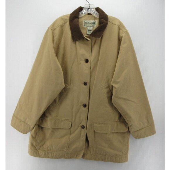 VINTAGE LL Bean Jacket 3X Plus Barn Chore Coat Corduroy Collar Y2K * - Picture 1 of 12